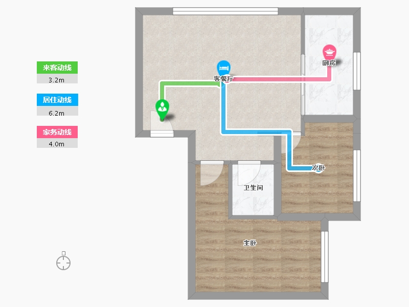 陕西省-西安市-当代宏府MOMA-53.60-户型库-动静线