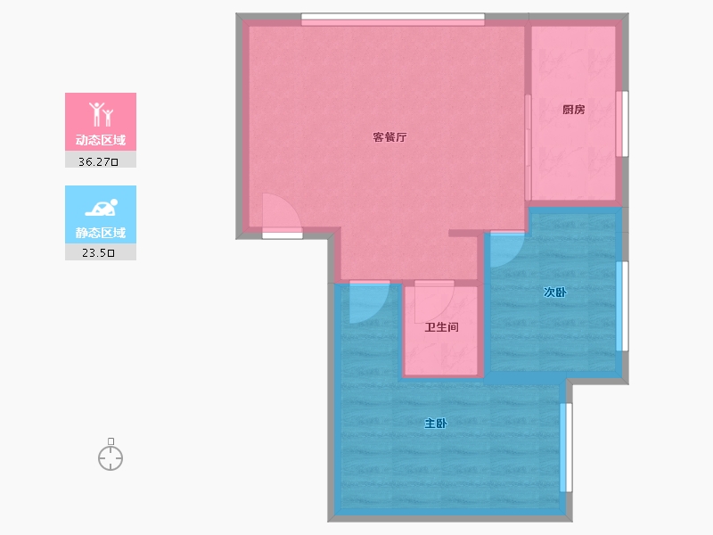 陕西省-西安市-当代宏府MOMA-53.60-户型库-动静分区