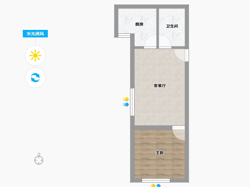 陕西省-西安市-当代宏府MOMA-34.31-户型库-采光通风