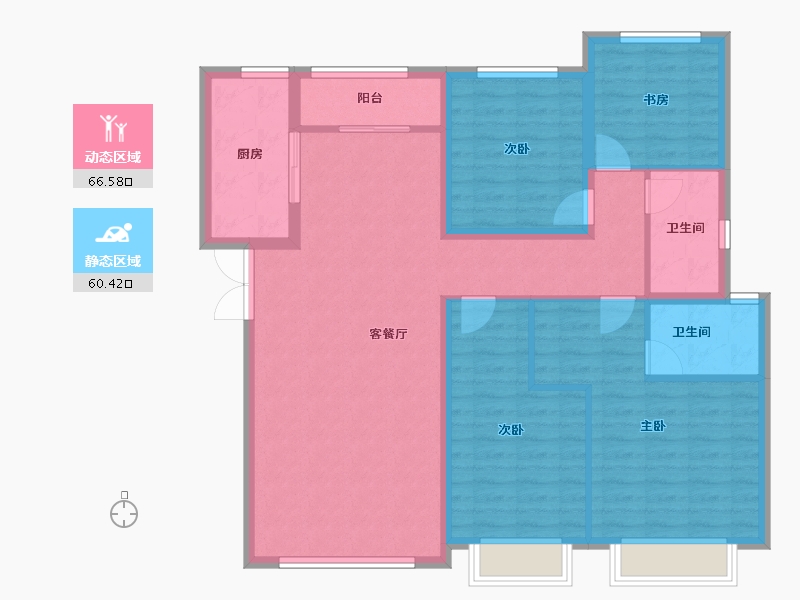 陕西省-西安市-老城根·蓝光雍锦世家-114.67-户型库-动静分区