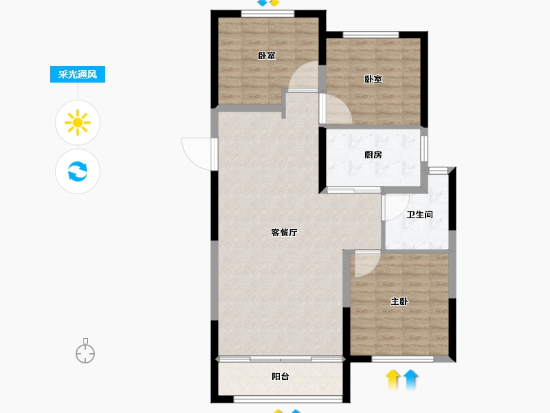 山东省-潍坊市-创投·潍州金谷-95.21-户型库-采光通风