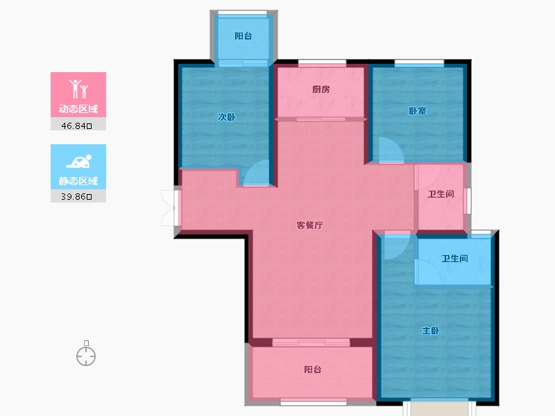 陕西省-西安市-辰宇世纪城-77.18-户型库-动静分区