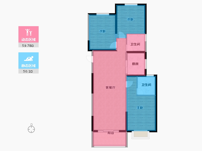 陕西省-西安市-领航悦宸-98.87-户型库-动静分区