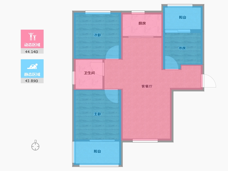 陕西省-西安市-天朗·熙湖-79.21-户型库-动静分区