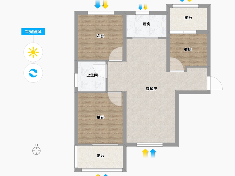 陕西省-西安市-天朗·熙湖-79.21-户型库-采光通风