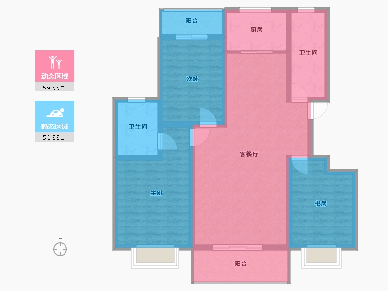 陕西省-西安市-天鹅湖-99.15-户型库-动静分区