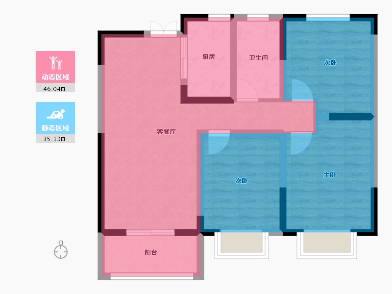 陕西省-西安市-天鹅湖-71.48-户型库-动静分区