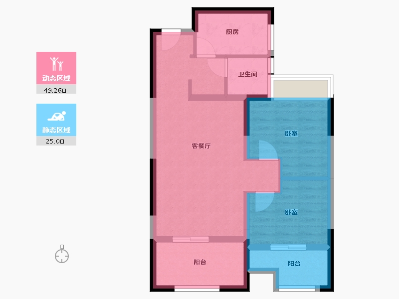 陕西省-西安市-大兴九臻-65.61-户型库-动静分区