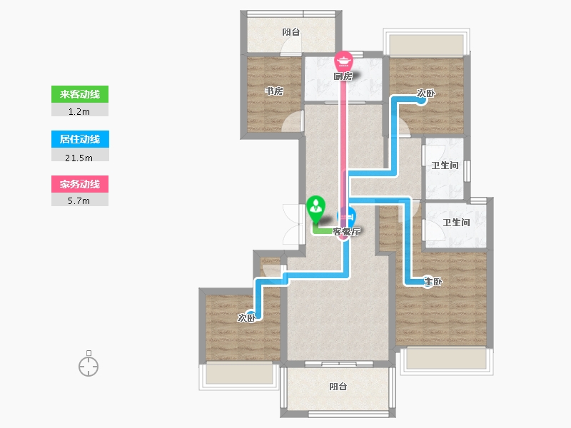 陕西省-西安市-万联锦绣翡翠湾-92.77-户型库-动静线