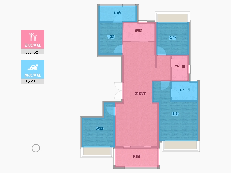 陕西省-西安市-万联锦绣翡翠湾-92.77-户型库-动静分区