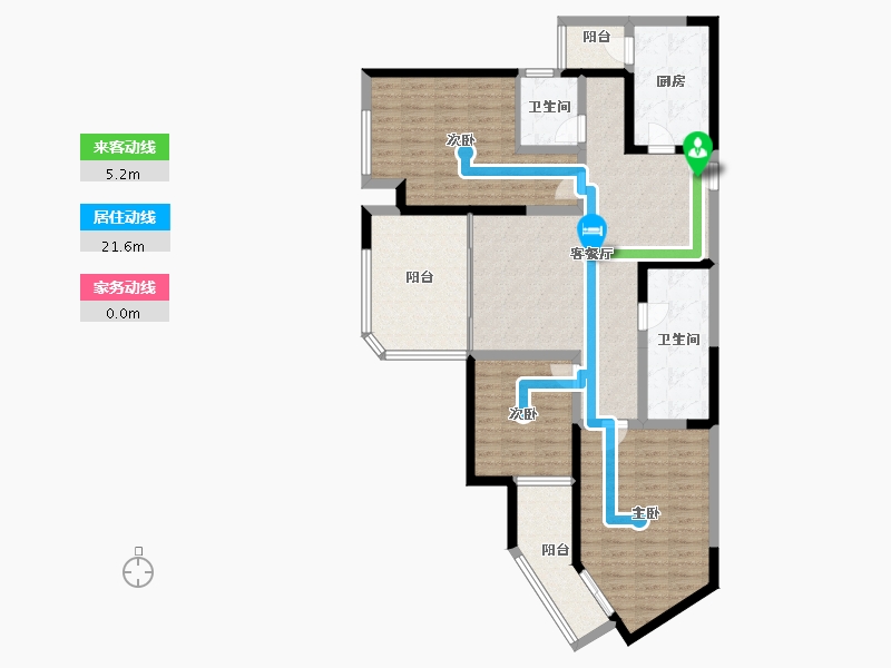 陕西省-西安市-臻园阳光-116.00-户型库-动静线