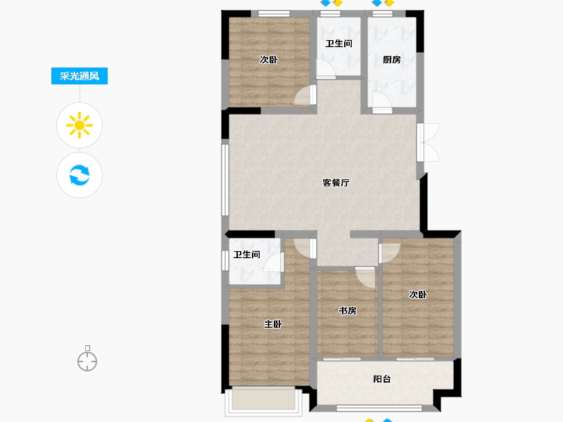 山东省-潍坊市-天同凤凰国际-94.20-户型库-采光通风