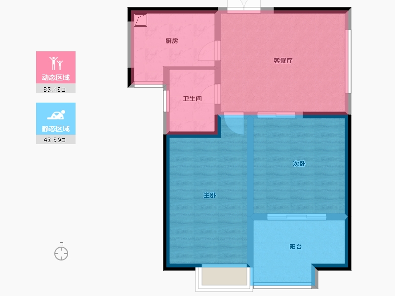 陕西省-西安市-星雨华府-70.56-户型库-动静分区