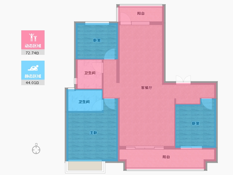 山东省-临沂市-沂州樾府-105.60-户型库-动静分区