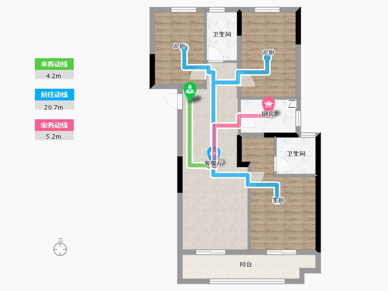 湖北省-武汉市-华发中城中央公园-86.38-户型库-动静线