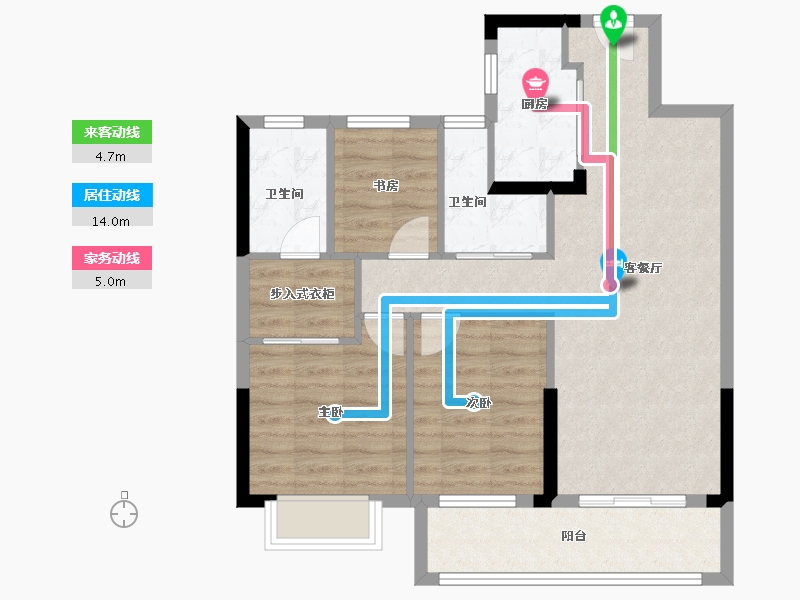 湖北省-武汉市-百瑞景滨江生活区-78.61-户型库-动静线