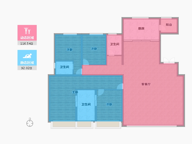 陕西省-西安市-老城根·蓝光雍锦世家-191.51-户型库-动静分区