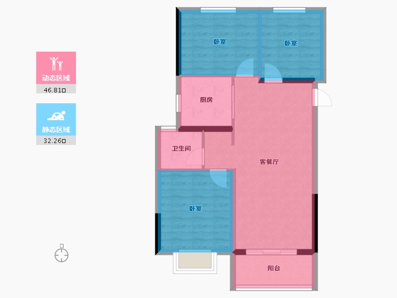 河南省-郑州市-正弘悦城-71.20-户型库-动静分区