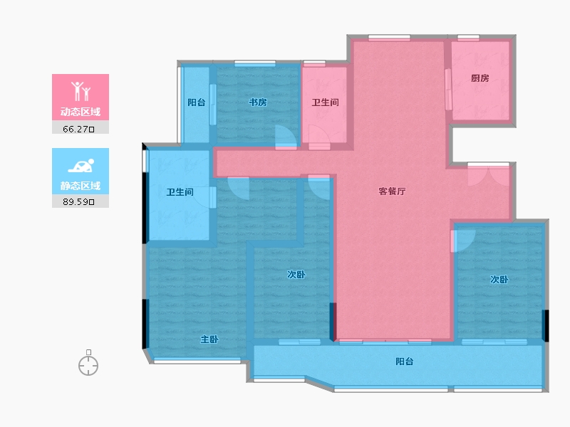 浙江省-绍兴市-金昌白鹭凤林-139.61-户型库-动静分区