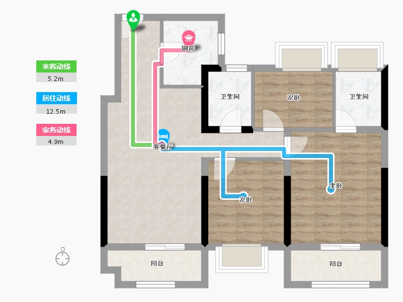 湖北省-武汉市-青青佳园-75.57-户型库-动静线