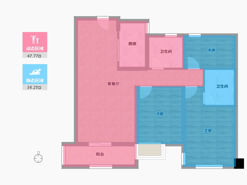 福建省-漳州市-风华雅居-74.40-户型库-动静分区