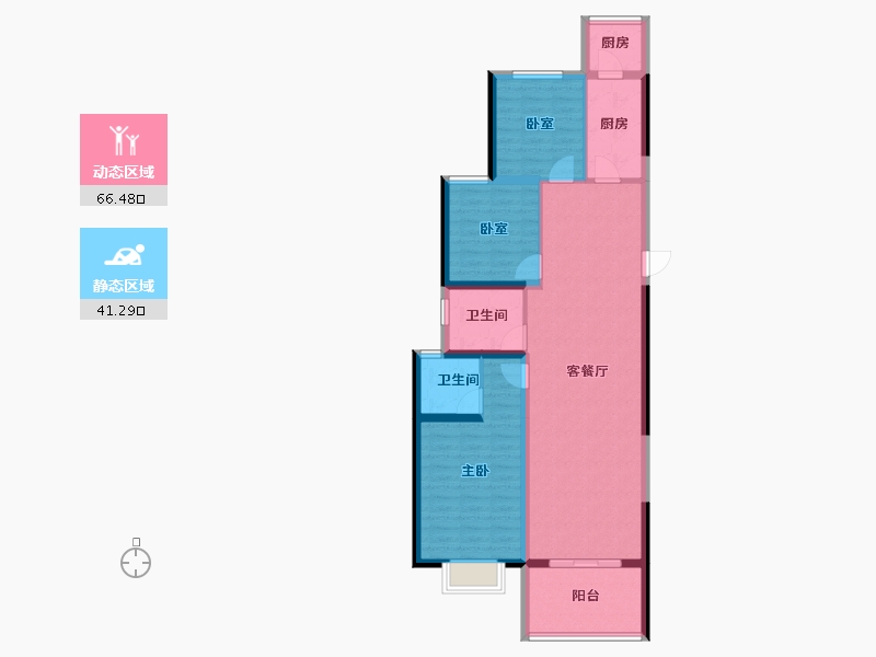 河南省-郑州市-佳源·名门橙邦-96.71-户型库-动静分区