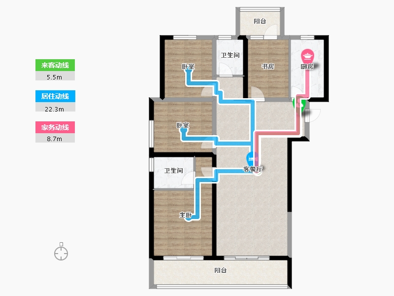 河南省-郑州市-永威金桥西棠-113.60-户型库-动静线