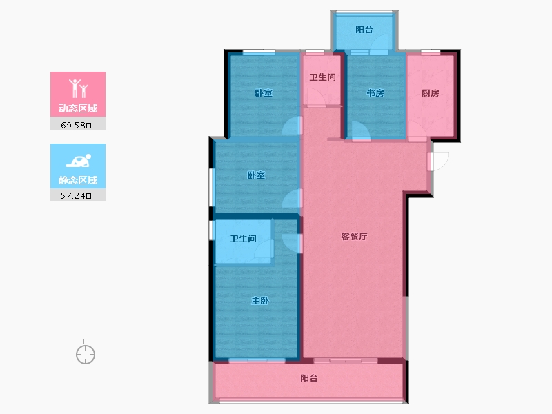 河南省-郑州市-永威金桥西棠-113.60-户型库-动静分区