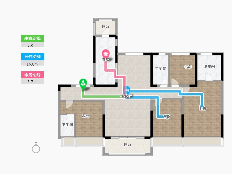 陕西省-西安市-西安碧桂园阅江府-145.41-户型库-动静线