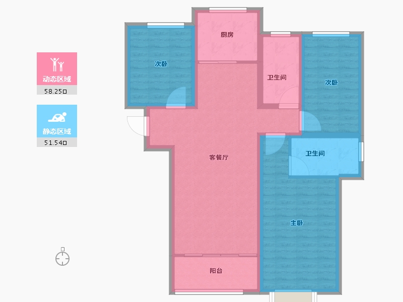 陕西省-西安市-盛唐融城-98.41-户型库-动静分区