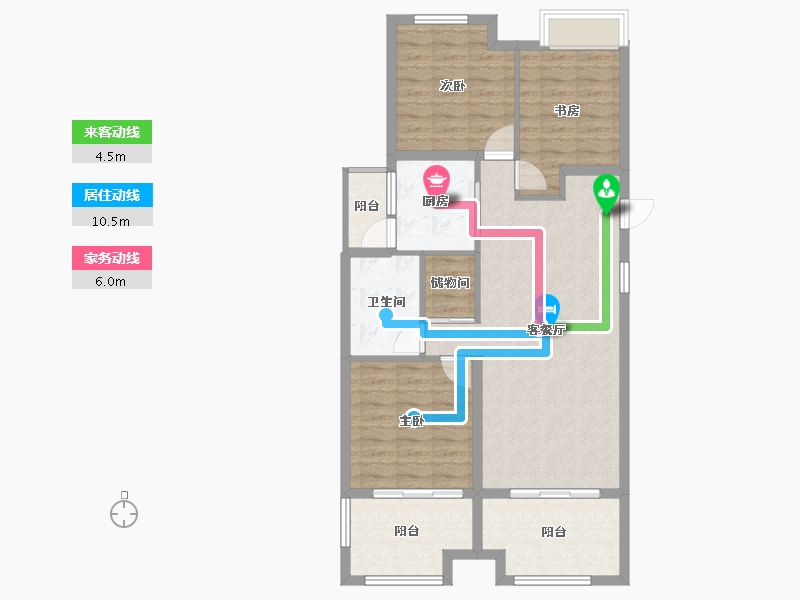 陕西省-西安市-大兴九臻-91.93-户型库-动静线