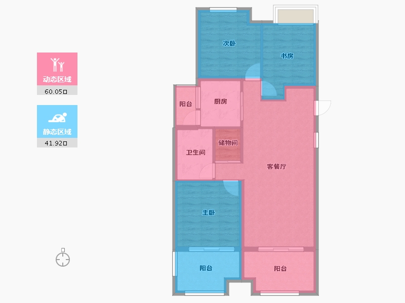 陕西省-西安市-大兴九臻-91.93-户型库-动静分区