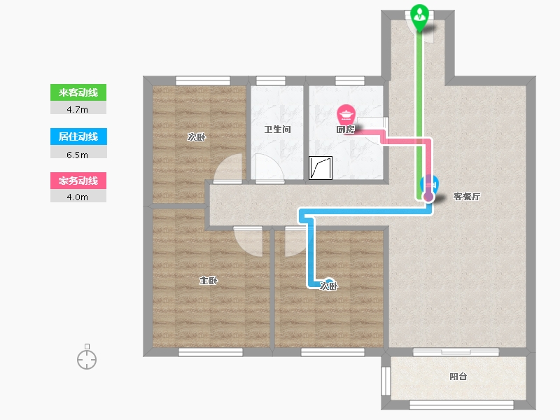 湖北省-武汉市-海林康桥官邸-78.40-户型库-动静线