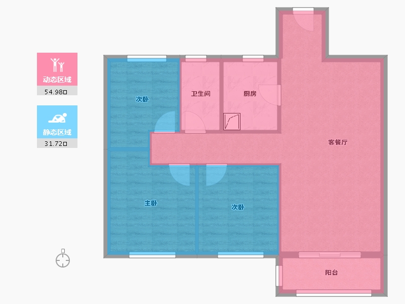 湖北省-武汉市-海林康桥官邸-78.40-户型库-动静分区