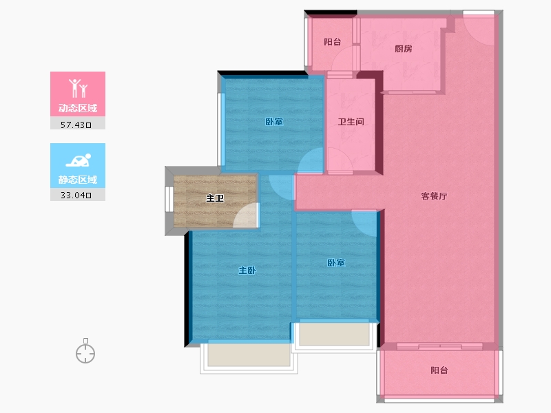 广东省-佛山市-华福珑熹水岸-85.77-户型库-动静分区