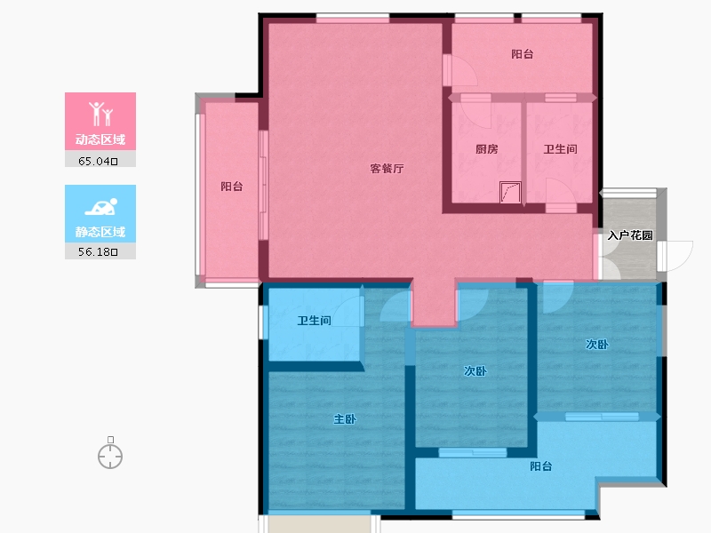 陕西省-西安市-星雨华府-110.64-户型库-动静分区