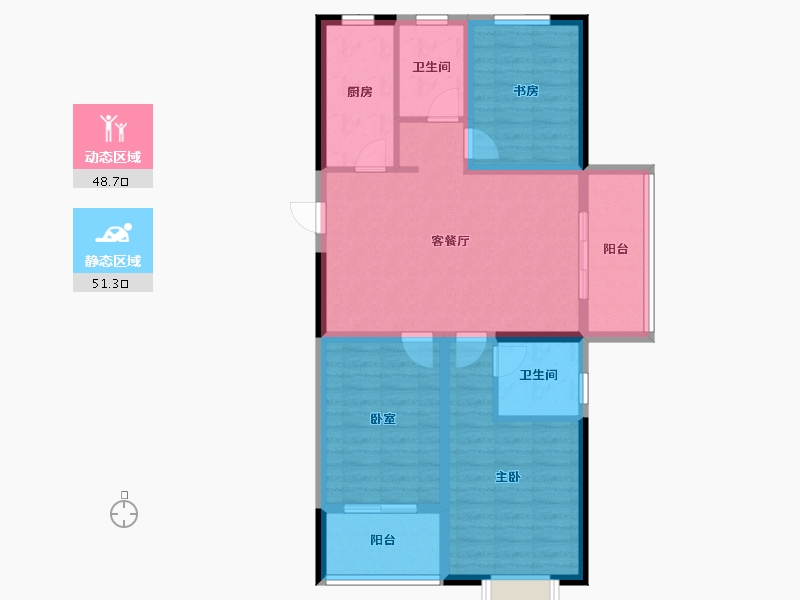 河南省-郑州市-绿都澜湾椿园-89.20-户型库-动静分区