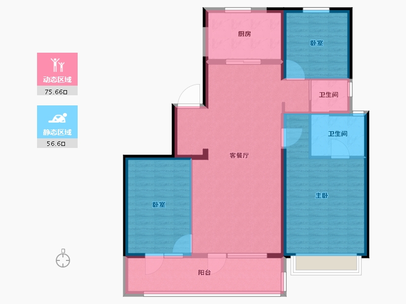 山东省-临沂市-碧桂园云顶-120.01-户型库-动静分区