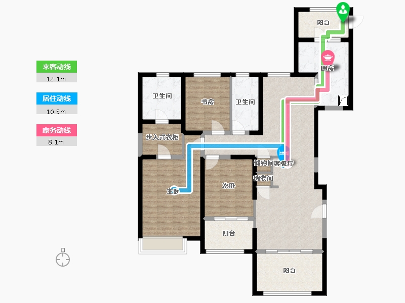 陕西省-西安市-星雨华府-128.00-户型库-动静线