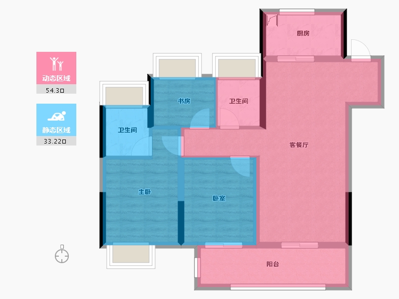 湖北省-武汉市-​博大学府城-77.61-户型库-动静分区