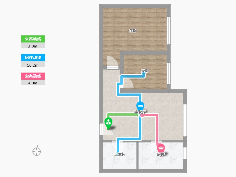 陕西省-西安市-当代宏府MOMA-50.34-户型库-动静线