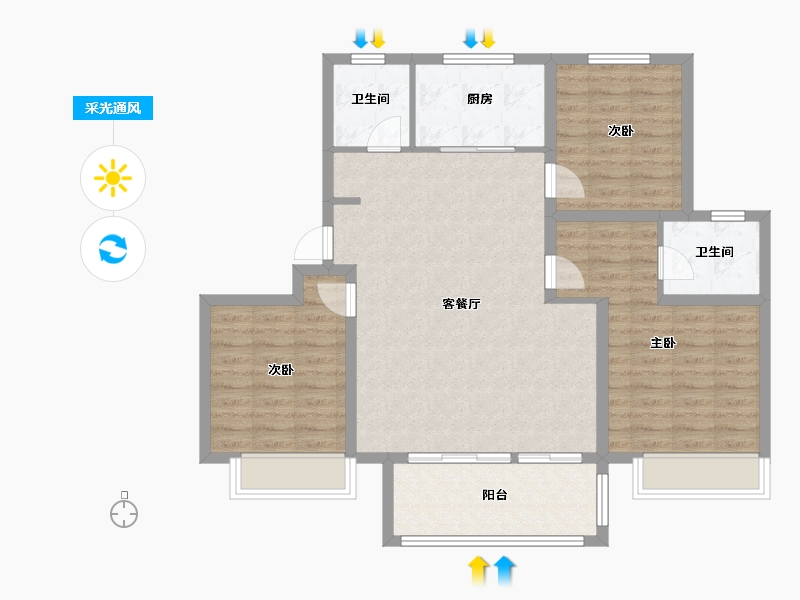 山东省-聊城市-星光璟园-97.00-户型库-采光通风