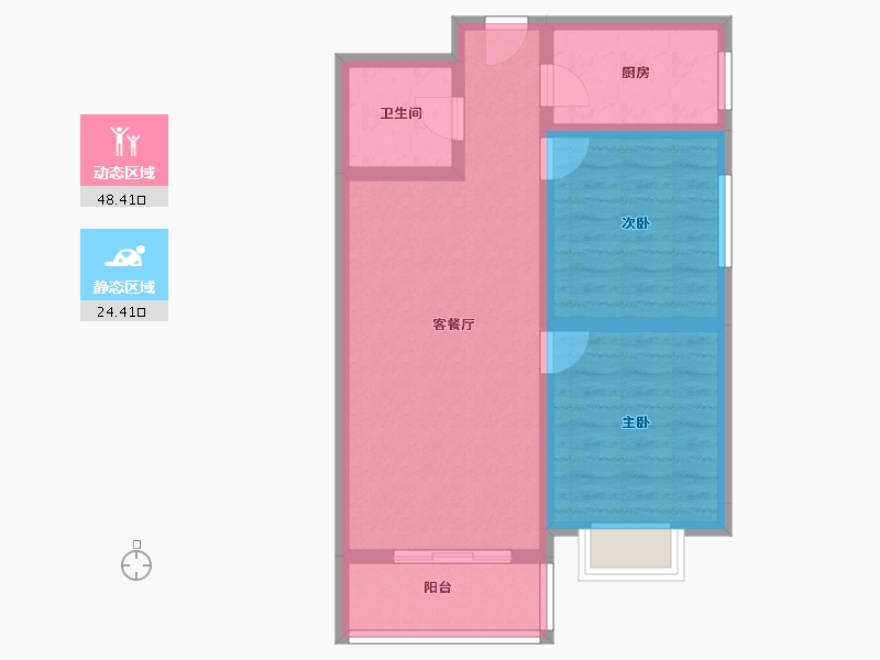 陕西省-西安市-名仕华庭-64.45-户型库-动静分区