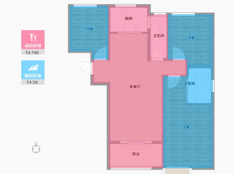 陕西省-西安市-盛唐融城-102.41-户型库-动静分区