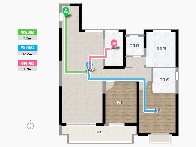 陕西省-西安市-德信·西宸府-104.68-户型库-动静线