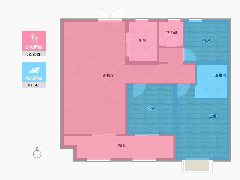 山东省-潍坊市-恒信天悦-95.50-户型库-动静分区