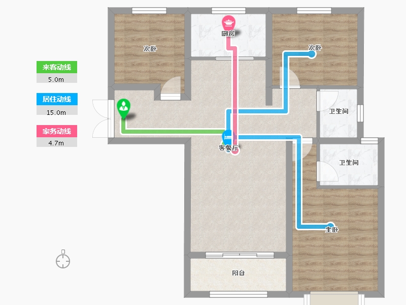 陕西省-西安市-长虹·四季-85.29-户型库-动静线