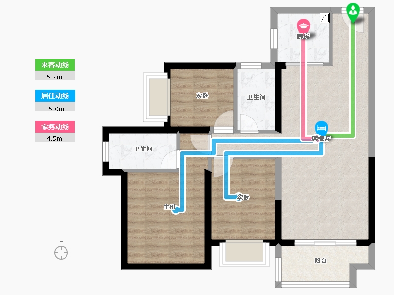 广东省-珠海市-五洲东方墅-73.69-户型库-动静线