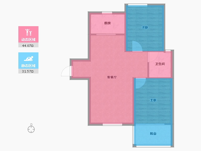 陕西省-西安市-天朗·熙湖-68.40-户型库-动静分区