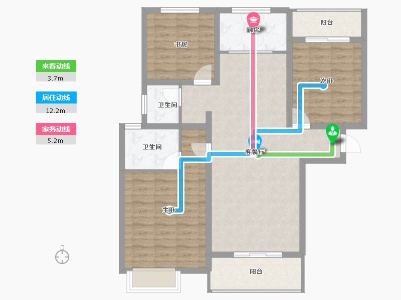 陕西省-西安市-天鹅湖-94.96-户型库-动静线